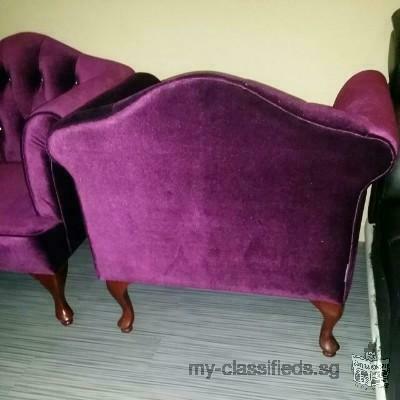 Purple Velvet Single Arm Chair