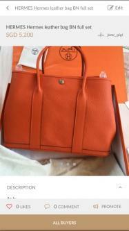 Hermes leather bag full set