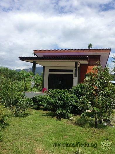 Sale Nice Land with smaller House with Durian Farm among nature closed long river Chantaburi