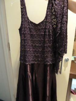 Cachet Evening Dress/Jacket Size 14 Color Eggplant