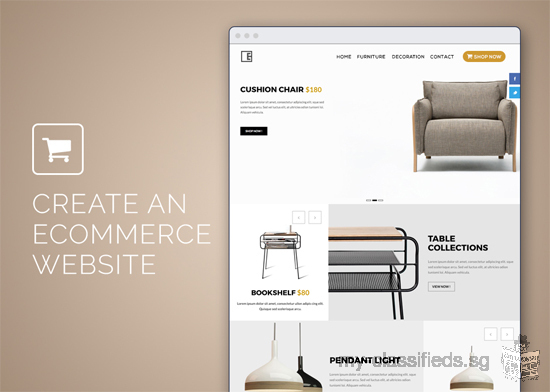 Create an Ecommerce Website Web Design Online Store Shopping Cart SEO Friendly (direct Developer)