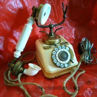 ​Antique Circa1800's Kjobenhans Brass & Bakelite Cradle Phone