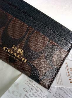 COACH Card Case in brown/black color (brand new, complete set)